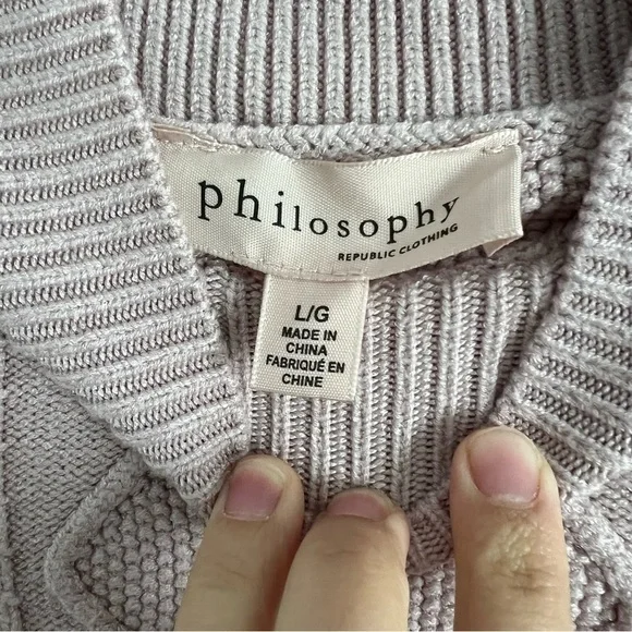 Philosophy Mauve Textured Turtleneck Sweater - Picture 5 of 5